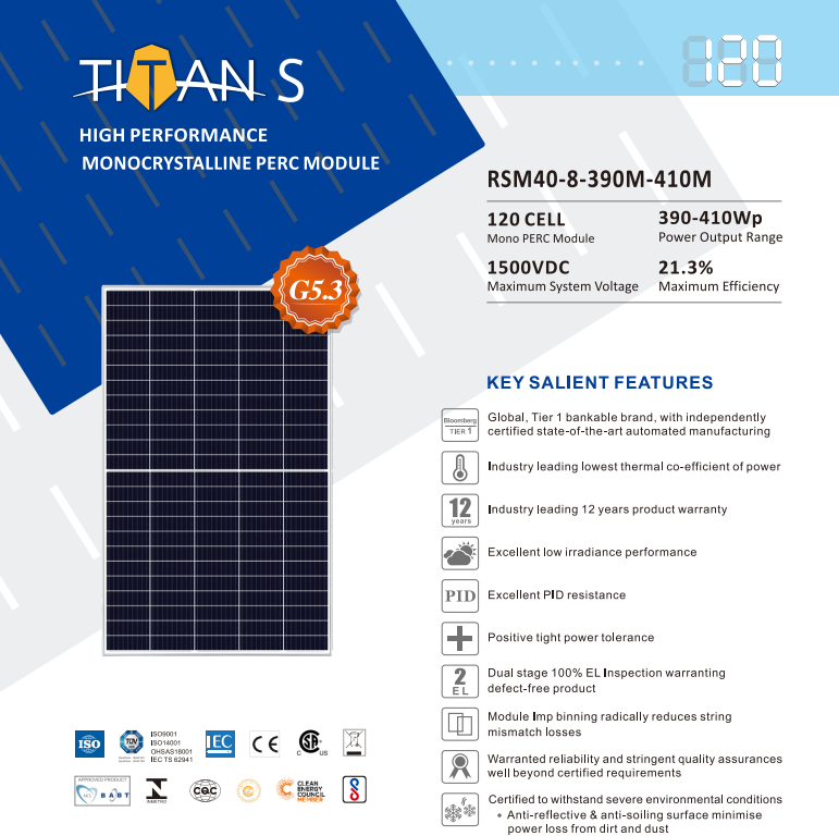 Panel solar para sistema de energía solar de techo